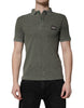 Dolce & Gabbana Army Green Logo Plaque Cotton Polo Shirt T-shirt