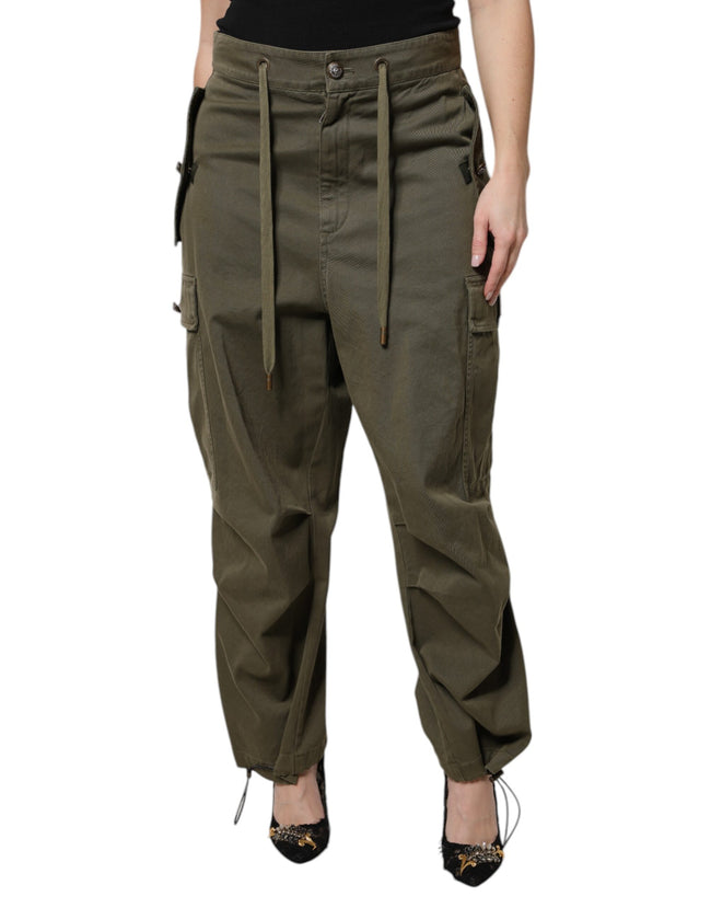 Dolce & Gabbana Army Green High Waist Cargo Pants