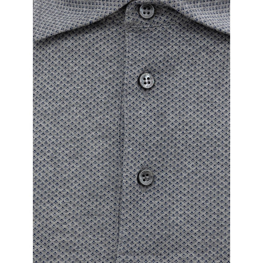 Corneliani Brown Cotton Polo Shirt