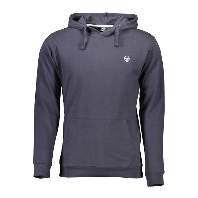 Sergio Tacchini Blue Cotton Men Sweater with Hood