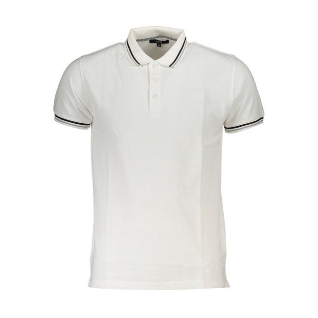 Cavalli Class White Cotton Men Polo Shirt