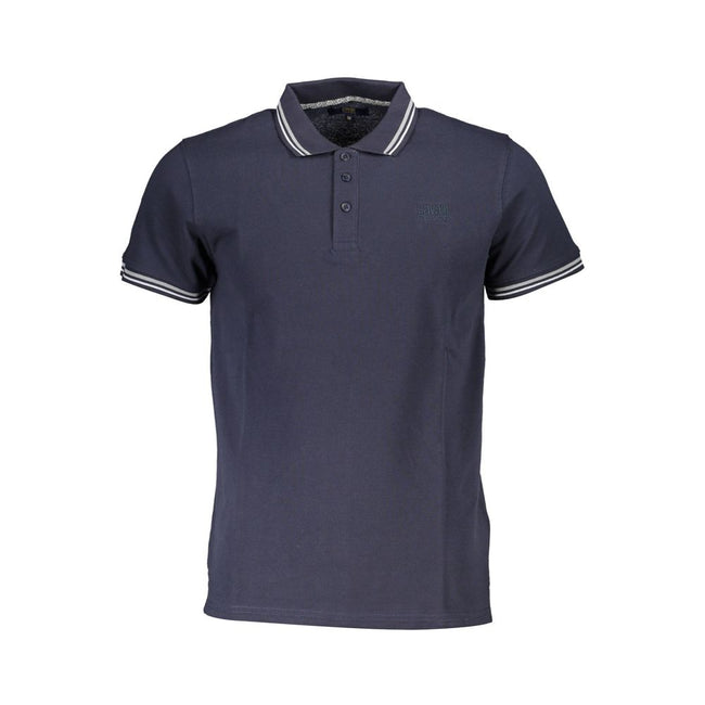 Cavalli Class Blue Cotton Men Polo Shirt