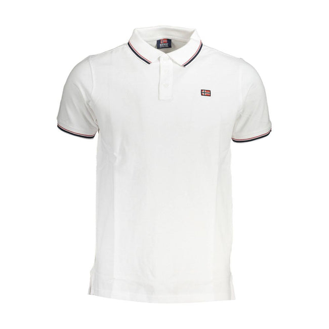 Norway 1963 White Cotton Men Polo Shirt