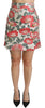 Dolce & Gabbana Elegant White Floral High Waist Skirt