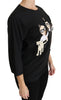 Dolce & Gabbana Elegant Black Silk Stretch Embroidered Top
