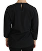 Dolce & Gabbana Elegant Black Silk Stretch Embroidered Top