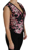 Dolce & Gabbana Elegant Floral Brocade Plunging Vest Top