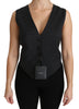 Dolce & Gabbana Chic Black Dotted Wool Blend Sleeveless Vest