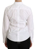 Dolce & Gabbana Elegant White Collared Long Sleeve Polo Top
