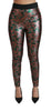 Dolce & Gabbana Elegant Bronze Leaf Metallic Trousers
