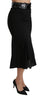 Dolce & Gabbana Elegant High Waist Sequin Black Skirt