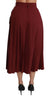 Dolce & Gabbana Elegant Red High Waist Virgin Wool Skirt