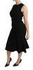 Dolce & Gabbana Elegant Black Fit Flare Wool Blend Dress