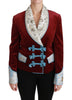 Dolce & Gabbana Opulent Red Baroque Detail Blazer
