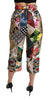 Dolce & Gabbana Elegant High Waist Cropped Silk Blend Trousers