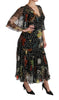 Dolce & Gabbana Elegant Silk Pleated A-Line Maxi Dress