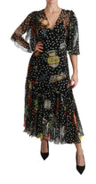 Dolce & Gabbana Elegant Silk Pleated A-Line Maxi Dress