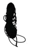 Dolce & Gabbana Elegant Black Suede Stiletto Ankle Strap Sandals