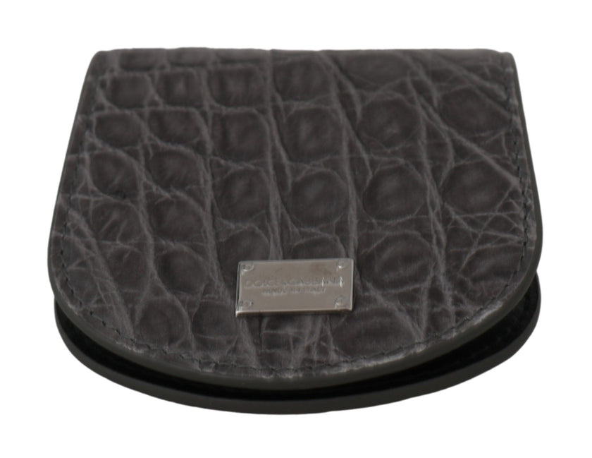 Dolce & Gabbana Exotic Gray Leather Condom Case Wallet