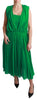 Dolce & Gabbana Elegant Sleeveless Pleated Silk Maxi Dress