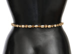 Dolce & Gabbana Champagne Crystal Embellished Leather Belt