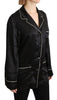 Dolce & Gabbana Elegant Silk Black Button-Up Blouse