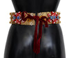 Dolce & Gabbana Gold-Tone Floral Crystal Waist Belt