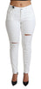 Dolce & Gabbana Chic White Mid Waist Designer Jeans