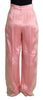Dolce & Gabbana Silk Blend Satin Wide-Leg Pants in Pink
