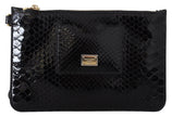 Dolce & Gabbana Exotic Leather Black Wristlet Wallet