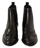 Dolce & Gabbana Elegant Black Ankle Wingtip Oxford Boots