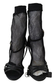 Dolce & Gabbana Chic Black Mesh Stiletto Sandals