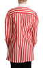 Dolce & Gabbana Elegant Red and White Stripe Cotton Polo Top