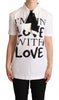 Dolce & Gabbana Chic Love Slogan Silk Cotton Tee