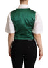 Dolce & Gabbana Elegant Green Leaf Print Waistcoat