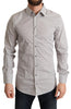 Dolce & Gabbana Elegant Gray Striped Slim Fit Dress Shirt
