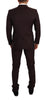 Dolce & Gabbana Elegant Bordeaux Striped Martini Suit
