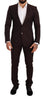 Dolce & Gabbana Elegant Bordeaux Striped Martini Suit
