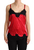 Dolce & Gabbana Enchanting Red Silk Blend Lace Camisole
