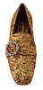 Dolce & Gabbana Elegant Gold Sequin Crystal Flats