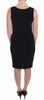 Roccobarocco Elegant Black Sheath Jersey Knee-Length Dress
