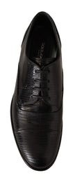 Dolce & Gabbana Elegant Black Lizard Skin Derby Shoes