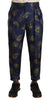 Dolce & Gabbana Exquisite Peacock Print Silk Trousers