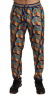 Dolce & Gabbana Elegant Silk Jogger Pants with Vibrant Print