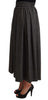 Dolce & Gabbana Elegant A-Line Midi Wool Skirt in Gray Zigzag