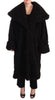 Dolce & Gabbana Elegant Black Fur Cape Trench Coat