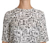 Dolce & Gabbana Elegant Trumpet Print Silk Blouse Top