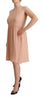 Twinset Elegant Beige Sleeveless Shift Dress