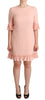 Dolce & Gabbana Ruffled Sleeve Sheath Dress in Pink