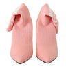 GCDS Chic Pink Suede Ankle Boots with Logo Socks